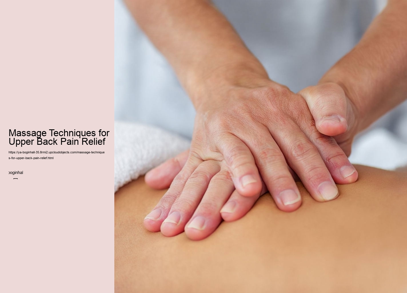 Massage Techniques for Upper Back Pain Relief